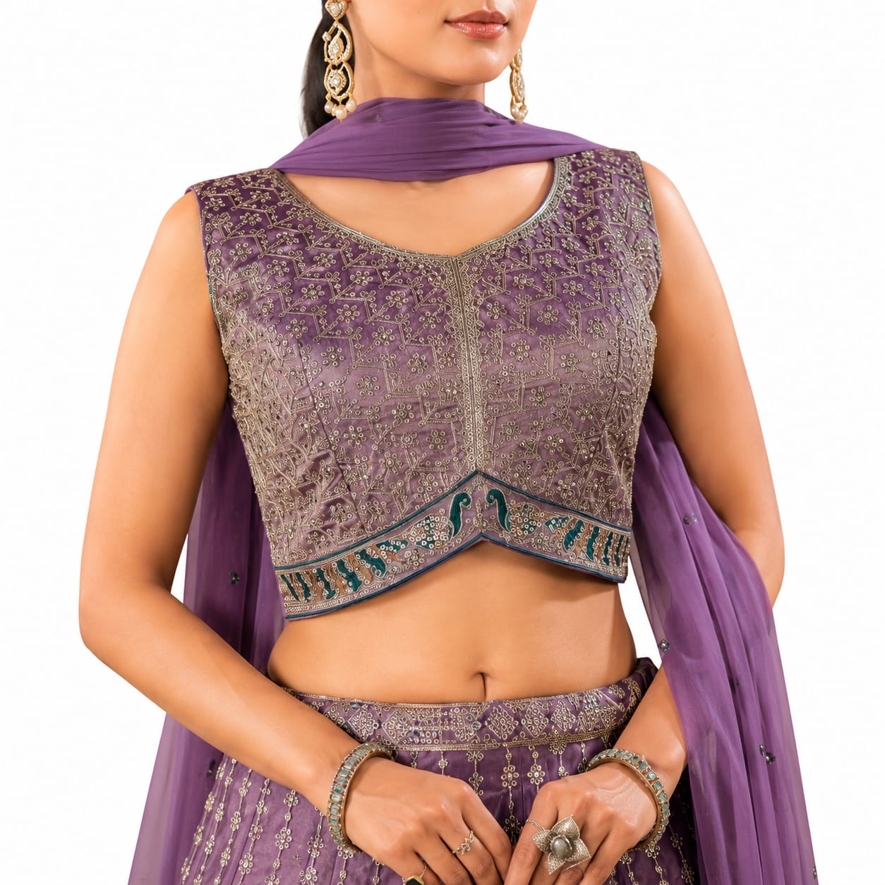 Women's Premium Embroidered Purple Lehenga Choli with Dupatta | Wedding, Bridal &amp; Festive Wear