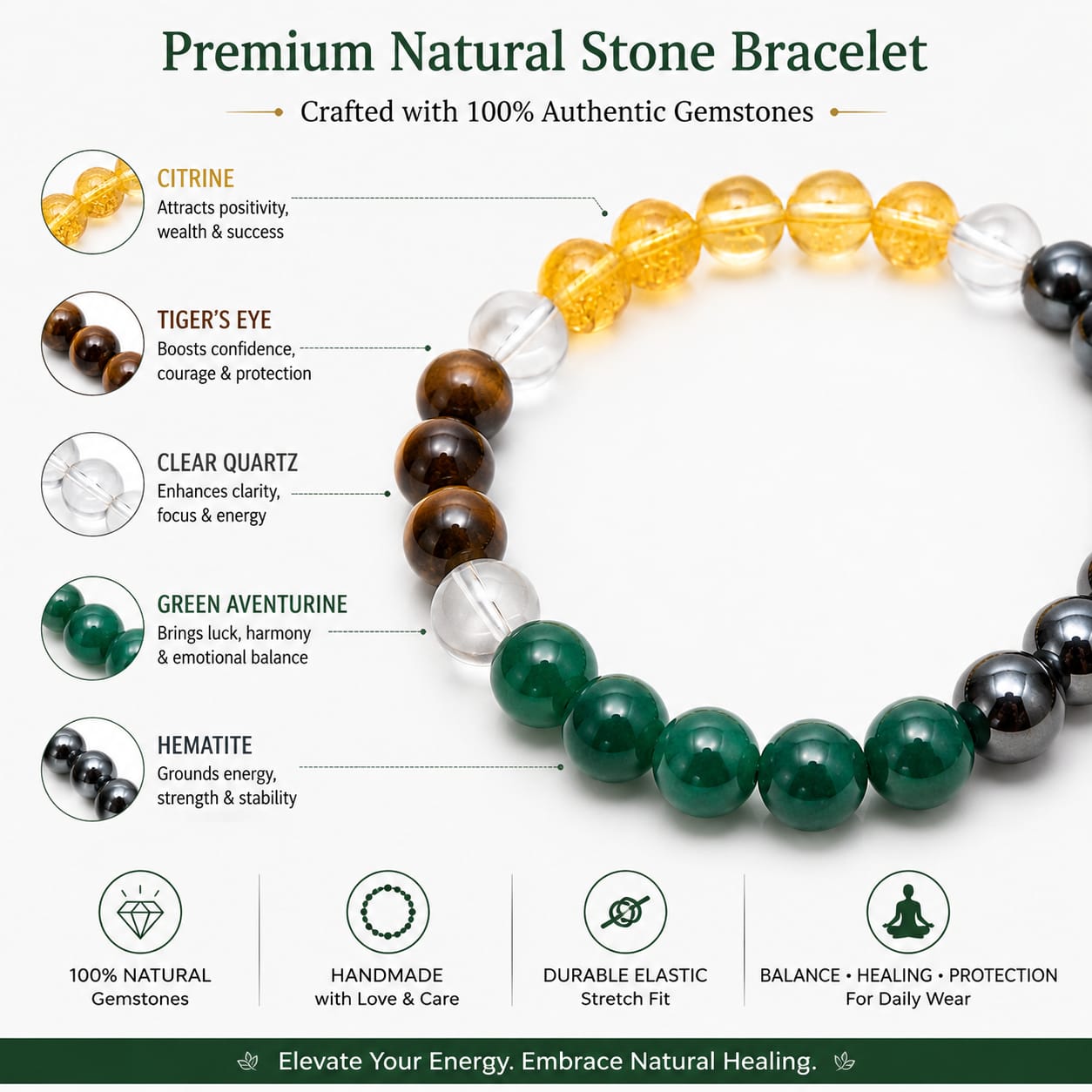 ANS BILLION Natural Money Attraction Bracelet