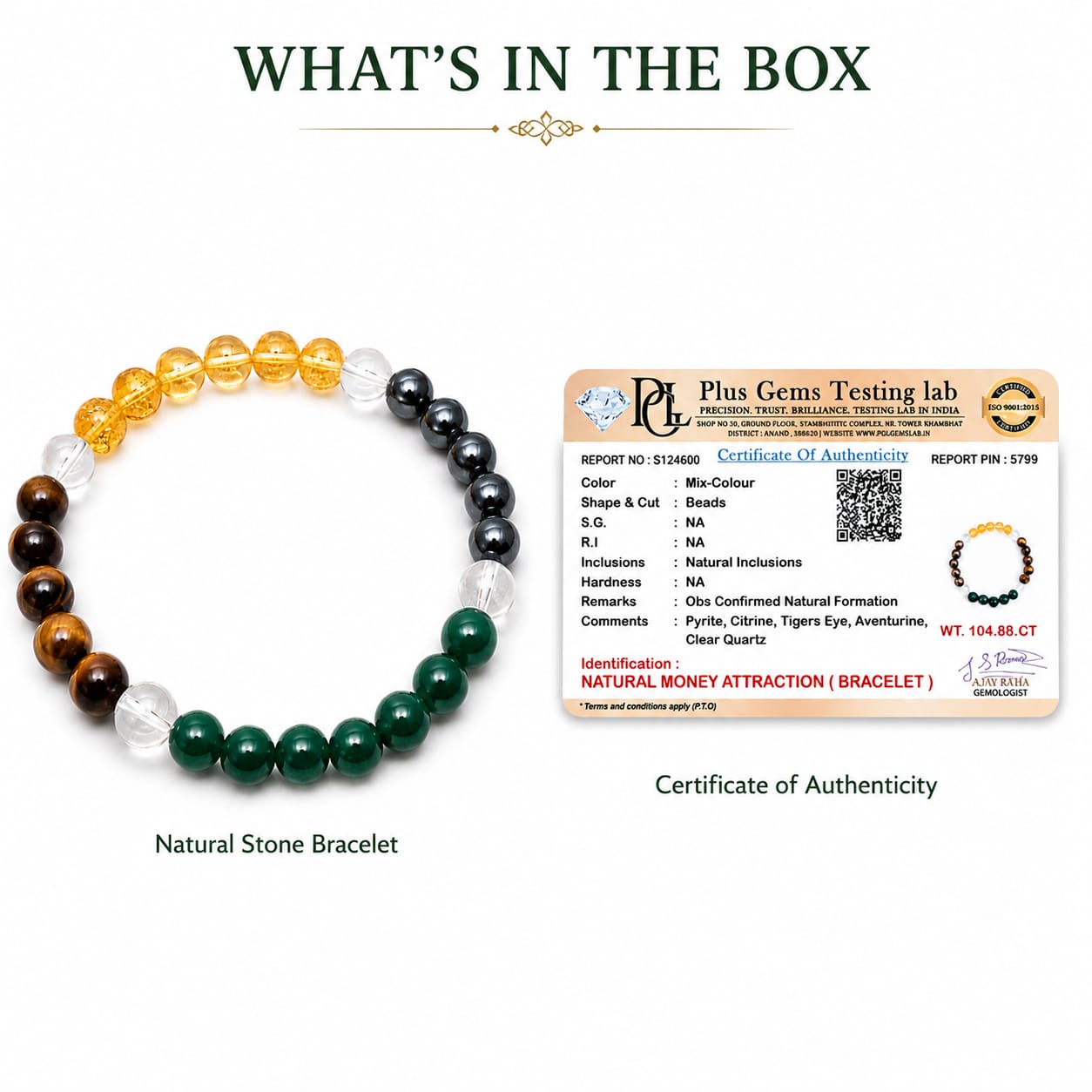 ANS BILLION Natural Money Attraction Bracelet