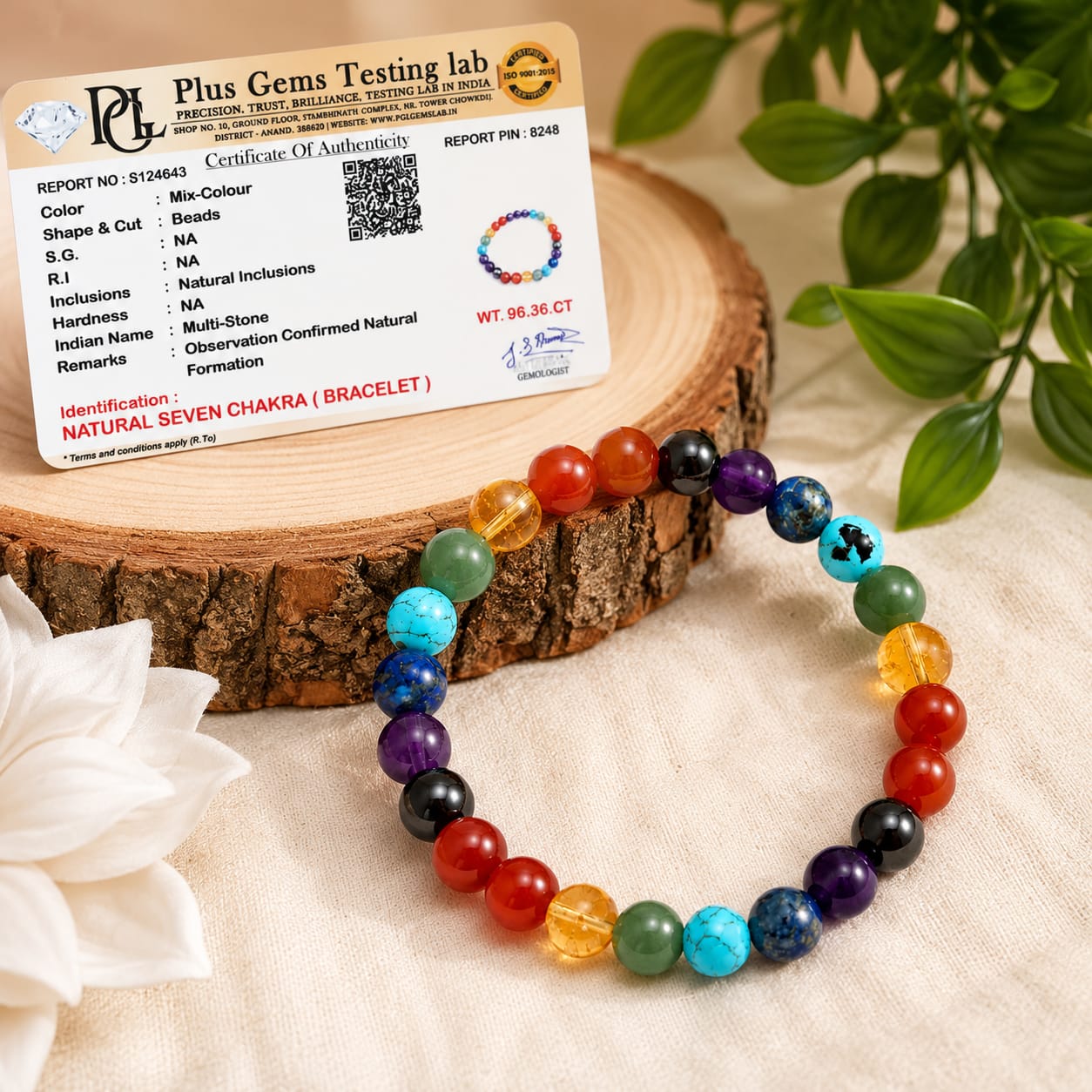 Natural Seven Chakra Bracelet for Men &amp; Women