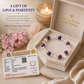 ANS BILLION Natural Rose Quartz, Amethyst &amp; Clear Quartz Crystal Bracelet for Men &amp; Women | 8 mm Genuine Gemstone Beads