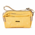 Women's Premium Embossed PU Leather Sling Bag | Multi Pocket Crossbody Shoulder Bag | Adjustable Strap | Lightweight Everyday Travel Handbag | Yellow Brand