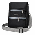 Silver Unisex Crossbody Sling Bag | Lightweight Water-Resistant Messenger Bag | Multiple Zip Compartments | Adjustable Shoulder Strap | Black