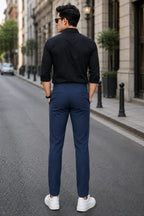 Men’s Slim-Fit Navy Formal Trousers