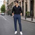 Men’s Slim-Fit Navy Formal Trousers