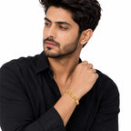 Premium Gold-Plated Men's Bracelet – Geometric Link Design