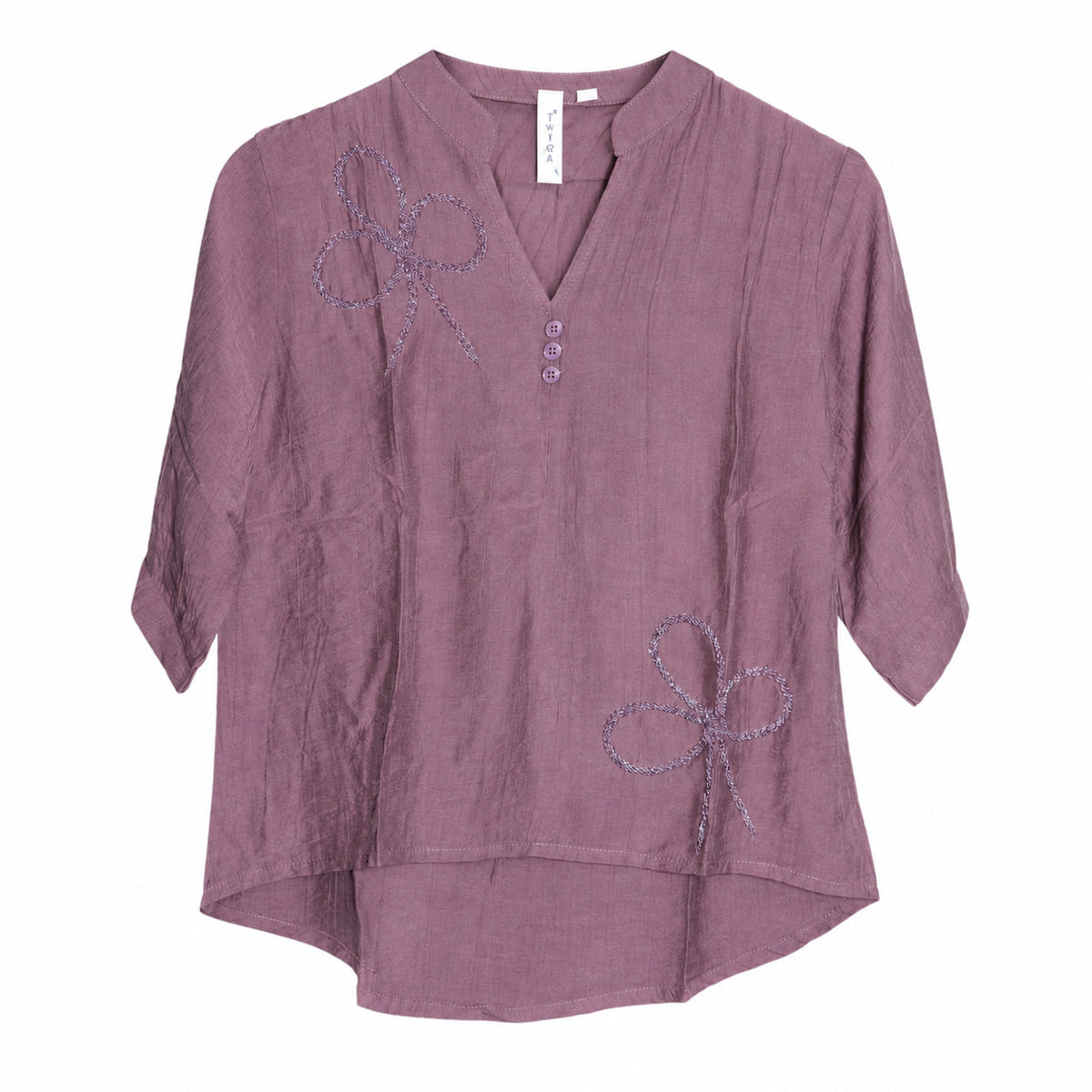 Women’s Mauve Purple Embroidered High-Low Top product image from ANS Billion