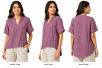 Women’s Mauve Purple Embroidered High-Low Top