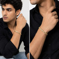 Premium Gold-Plated Men's Bracelet – Geometric Link Design