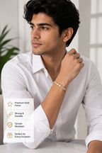 Premium Gold-Plated Men's Bracelet – Geometric Link Design