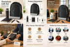 Premium 5-Piece Corporate Gift Set with Backpack, Bottle, Notebook, Pen & Keychain – Black & Grey