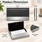 Premium Black & Silver Business Card Holder – Slim Metal Visiting Card Case
