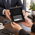 Premium Black & Silver Business Card Holder – Slim Metal Visiting Card Case