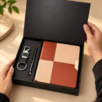 Premium 3-Piece Corporate Gift Set with Notebook, Pen & Keychain