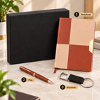 Premium 3-Piece Corporate Gift Set with Notebook, Pen & Keychain