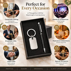 Premium 2-Piece Pen & Keychain Gift Set – Black & Silver