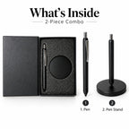 Premium 2-Piece Executive Pen with Desk Stand Gift Set – Black