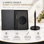 Premium 2-Piece Executive Pen with Desk Stand Gift Set – Black