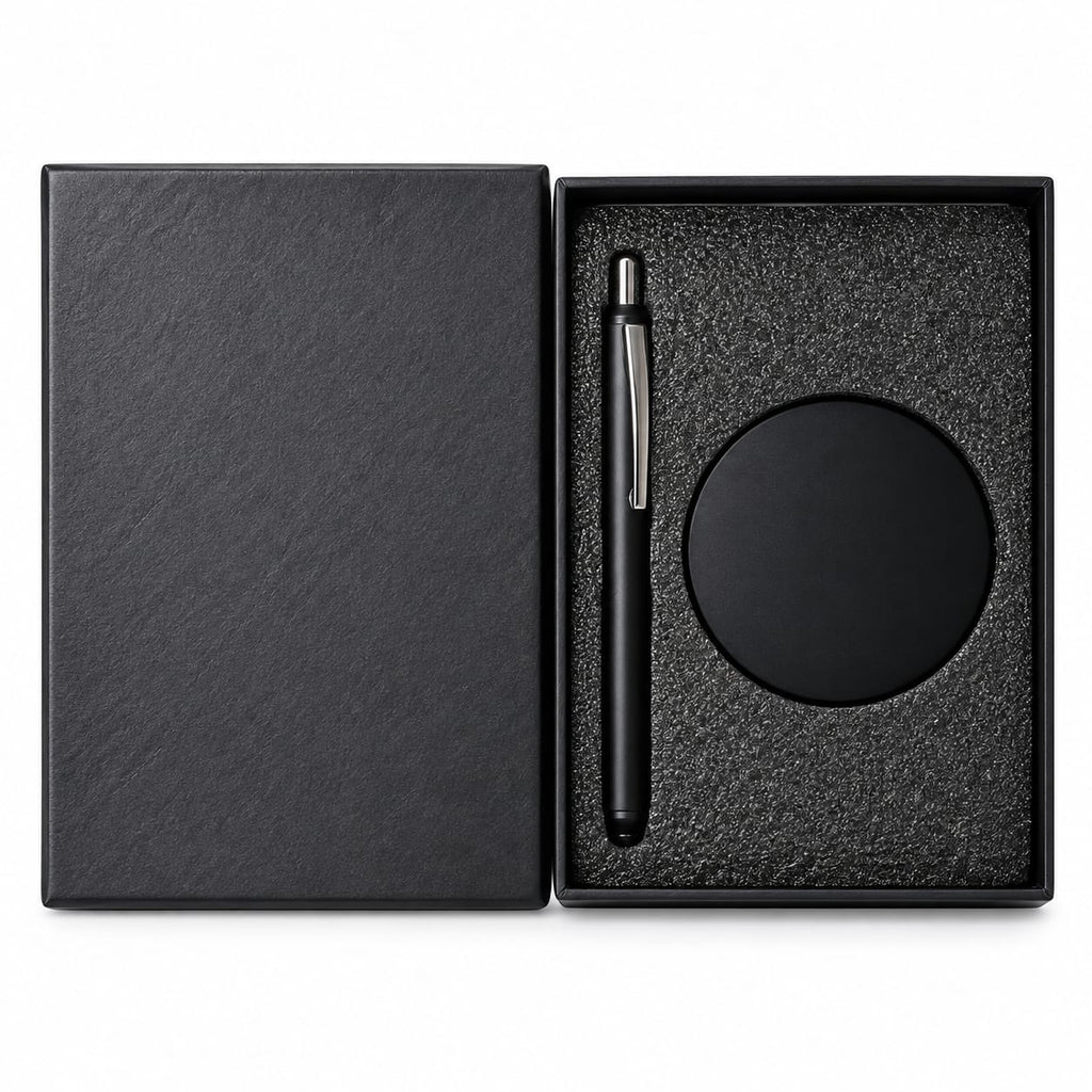 Premium 2-Piece Executive Pen with Desk Stand Gift Set – Black
