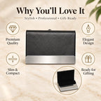 Premium Black & Silver Business Card Holder – Slim Metal Visiting Card Case