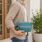 ANS BILLION Premium Travel Toiletry Bag for Men & Women | Multi-Compartment Shaving Kit Organizer | Water-Resistant Travel Cosmetic & Bathroom Organizer | Portable Wash Bag (Teal)