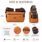 Premium PU Leather Crossbody Sling Bag for Women | Floral Embossed Shoulder Bag | Adjustable Strap | Multi-Zip Travel & Daily Use Messenger Bag | Tan Brown