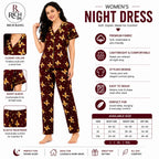 Women's Cotton Front Open Night Suit | Half Sleeve Printed Pajama Set | Soft & Breathable Button-Down Sleepwear | Comfortable Lounge Wear for Women