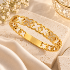 Gold Plated Floral Cut-Out Kada for Women