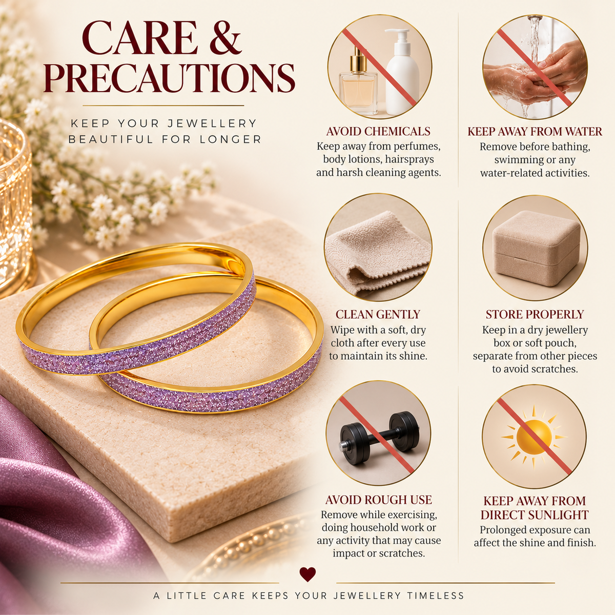 Elegant Gold Glitter Bangles for Women