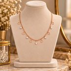 Clover Sparkle Rose Gold Charm Necklace for women