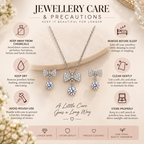 Silver Bow Pendant Necklace Set for women