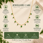 Emerald Heart Charm Gold Necklace for women