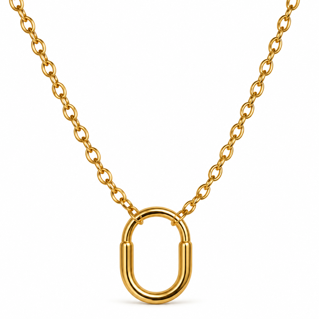 Classic Oval Link Gold Necklace for women