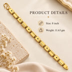 Men’s Gold-Tone Star Pattern Link Bracelet