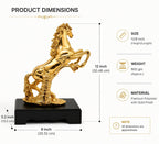 Club Bollywood gold - colored polyresin standing horse statue. - ANS Billons