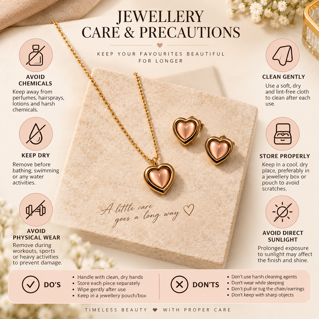 Heart Pendant Jewellery Set for women