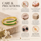 Gold-Plated Open Ring with Green Cubic Zirconia Stones