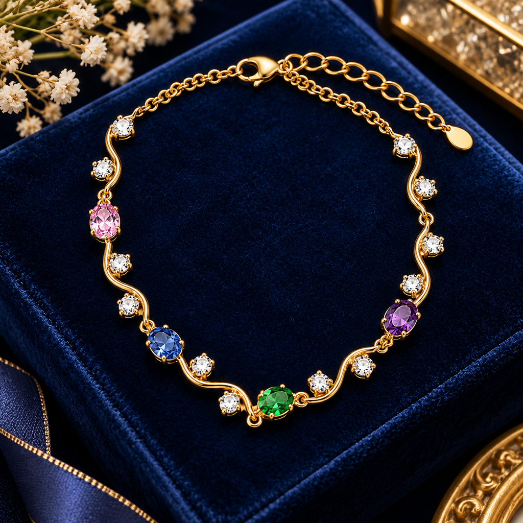 Premium Gemstone Swirl Bracelet