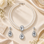Luxury Pearl Necklace & Earrings Set