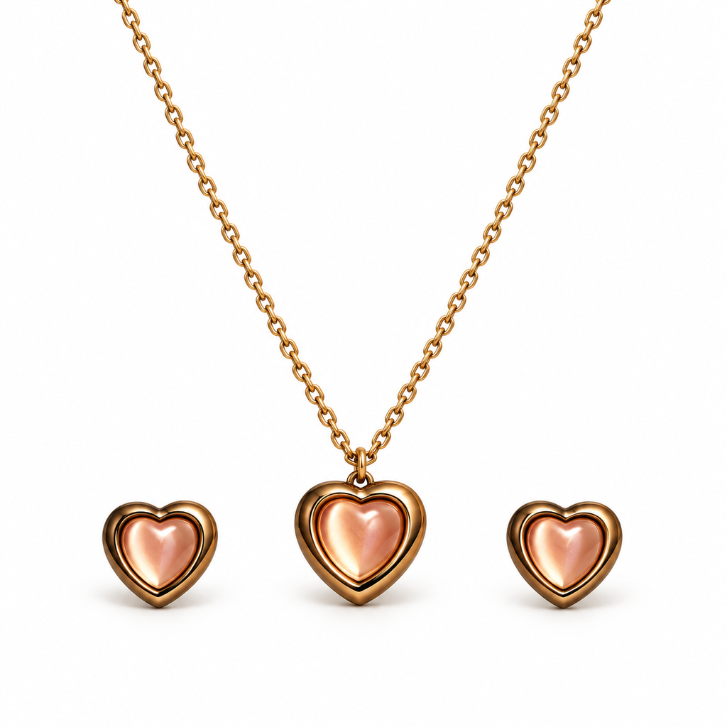 Heart Pendant Jewellery Set for women