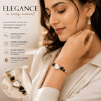 Elegant Black Stone Women's Bracelet Watch - ANS Billion