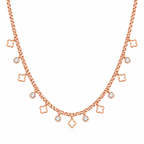 Clover Sparkle Rose Gold Charm Necklace for women