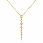Crystal Cascade Gold Necklace for women