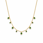 Emerald Heart Charm Gold Necklace for women