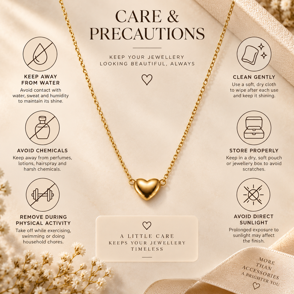 Golden Heart Pendant Necklace for women