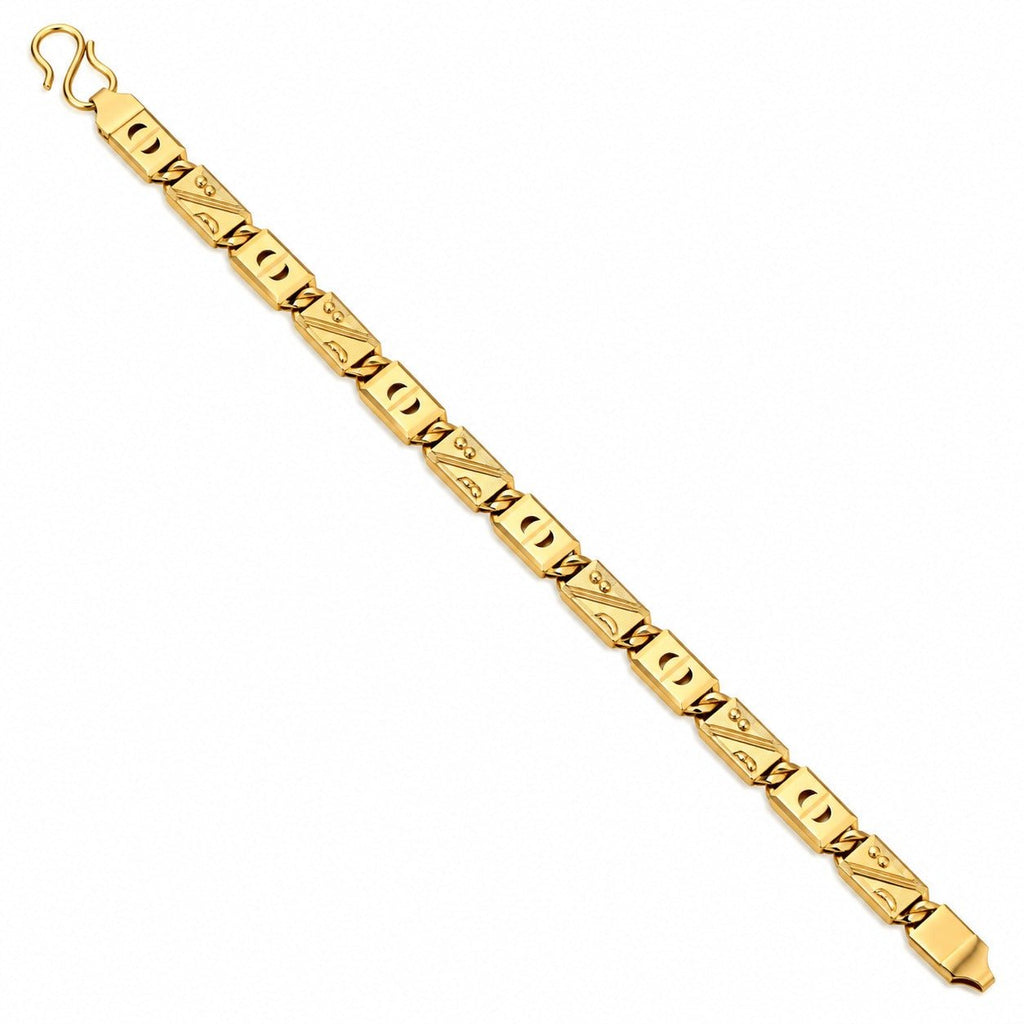 Gold-Tone Geometric Link Bracelet for Men - ANS Billion
