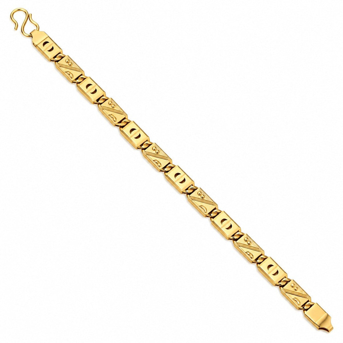 Gold-Tone Geometric Link Bracelet for Men - ANS Billion