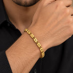 Gold-Tone Star Link Bracelet for Men - ANS Billion