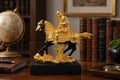 golden resin knight statue designed for home or office decor - ANS Billons