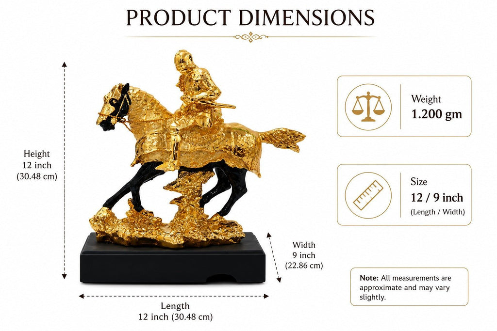 golden resin knight statue designed for home or office decor - ANS Billons